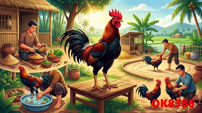Cách Nuôi Gà Đá Sung Sức Bền Bỉ Đỉnh Cao Tại Nhà Năm 2026 1 CÁCH NUÔI GÀ ĐÁ OK8386